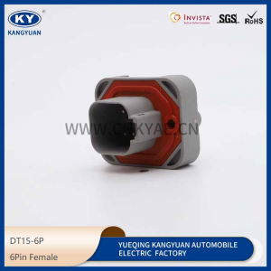 DT15 -6P is suitable for deli type waterproof connector PCB straight PIN plug car connector 6p